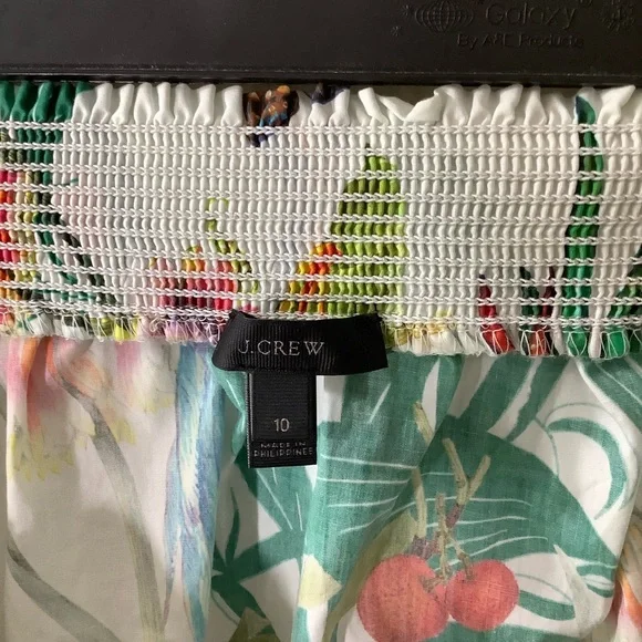 J. Crew Cotton Off Shoulder Tropical Mini Dress - Picture 3 of 5